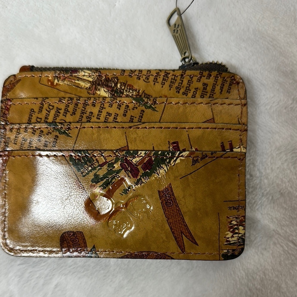 NWT Patricia Nash Brown and Red Floral Wallet My European Trip - Picture 3 of 9